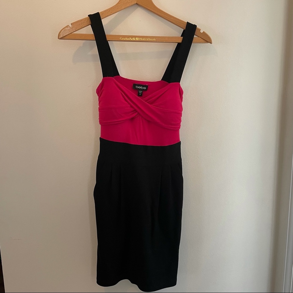 XS Bebe Cutout dress, Pink and Black